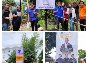 DPD Partai NasDem Pasang Perdana 83 Papan Nama DPRt Sekota Pekanbaru