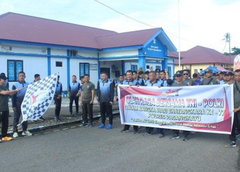 Memperkuat Sinergisitas, TNI-POLRI Olahraga Bersama Guna Memperingati HUT Bhayangkara ke-77 Di Pasangkayu