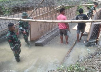 Hari ke 3, Satgas TMMD Kodim 1427 Pasangkayu dan Masyarakat Mulai Pengecoran Box Culvert