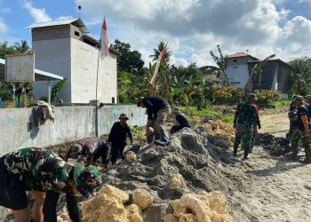 H-3, Satgas TMMD Ke-118 Kodim 1427 Pasangkayu Kebut Terus Pembuatan Drainase