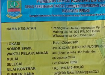 Proyek Peningkatan Jalan Lingkungan di Desa Wibawa Mulya Kecamatan Cibarusah Banyak Jebakan Betman Di duga Titik Core Drill Di Tandai