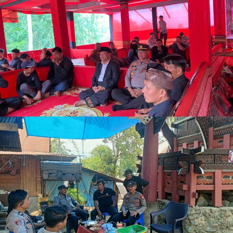 Polsek Pana Amankan Penerimaan Tamu Rambu Solo Sambil Laksanakan Sambang Duka di Kelurahan Tabang