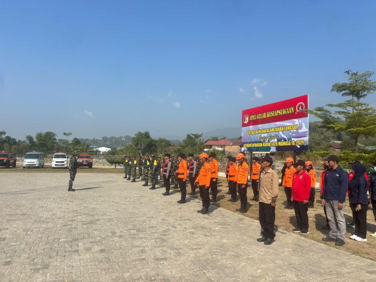 Apel Gelar Kesiapsiagaan Satgas Bencana Alam Tanah Longsor di Kodim 1428/Mamasa