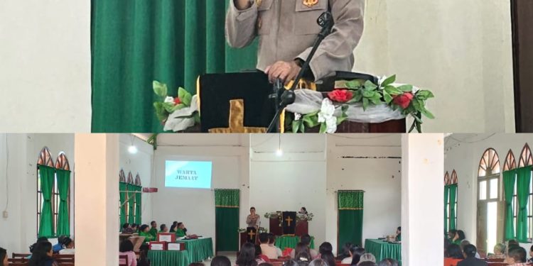 Kapolres Mamasa Hadiri Ibadah di Gereja Toraja Mamasa, Sampaikan Himbauan Kamtibmas dan Cegah Penipuan Online